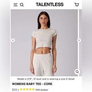 Talentless baby tee in bone- size S